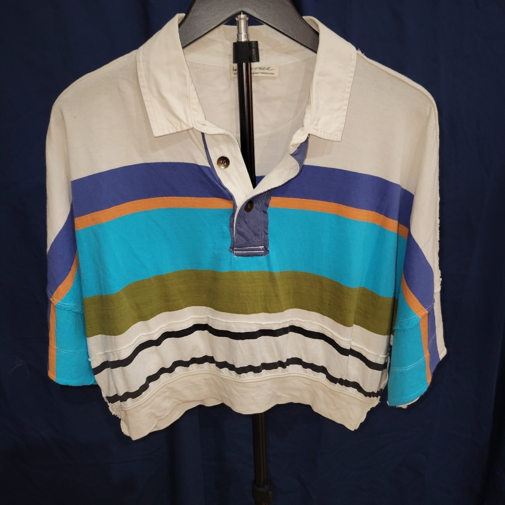 Free People We The Free Multicolor Striped Button Down Shirt